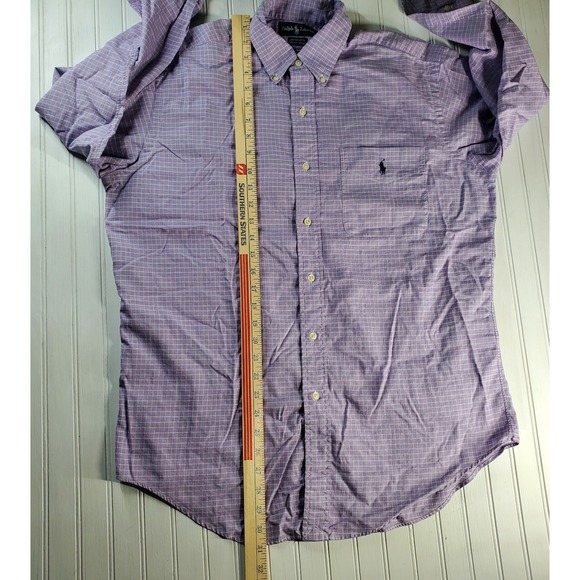 Ralph Lauren Polo Men's Yarmouth Button Down Purple Check Dress Shirt 15.5 34/35 - Picture 4 of 9